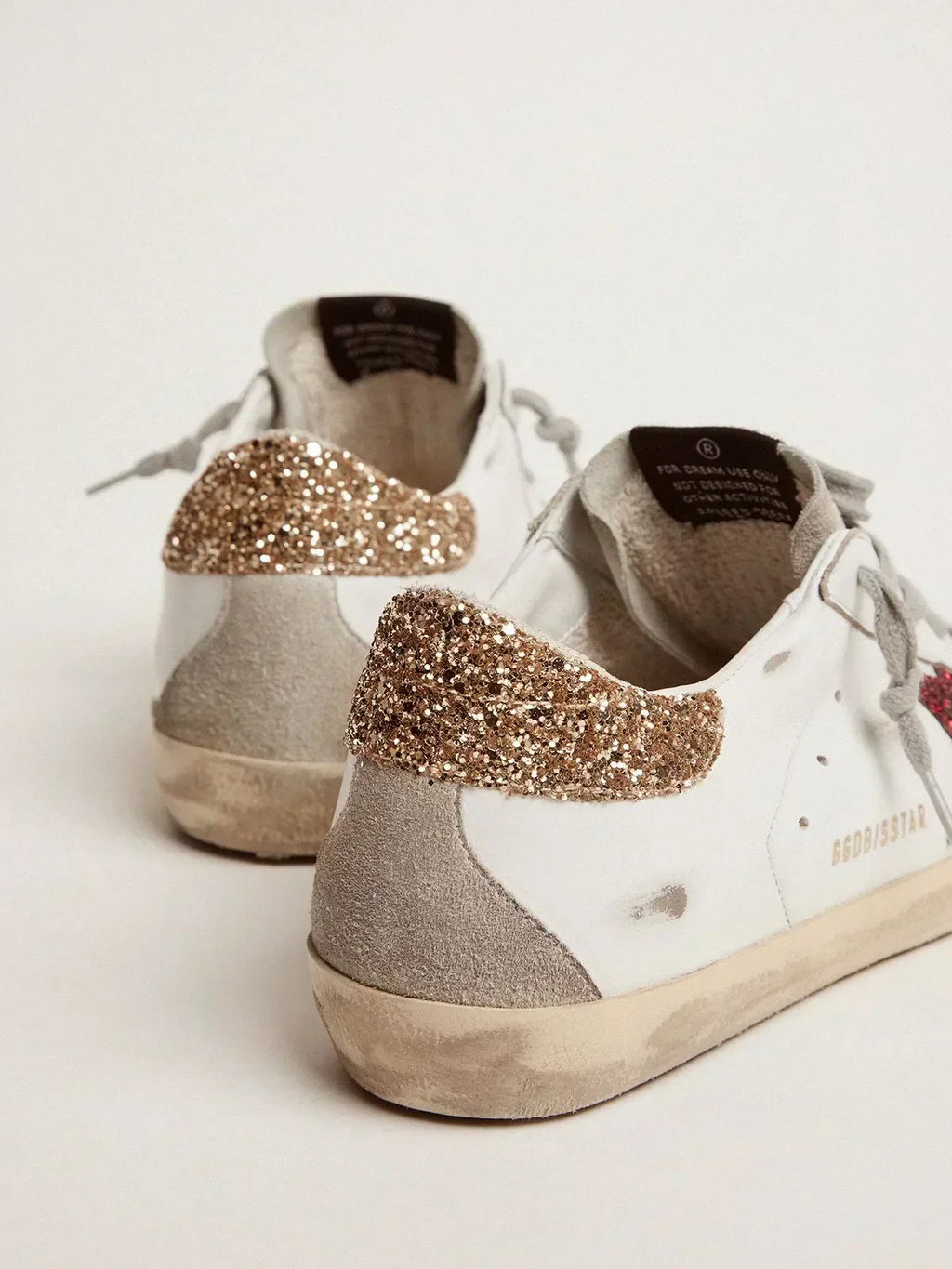 Super-Star sneakers with colored glitter star and heel tab