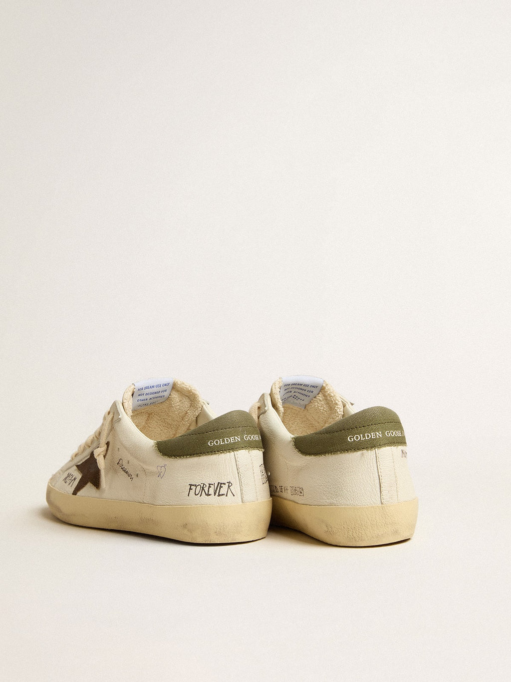 Men's Super-Star LTD in nappa with brown suede star and green heel tab
