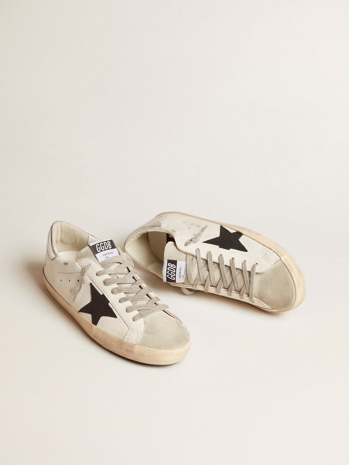 Men's Super-Star with black nubuck star and silver leather heel tab