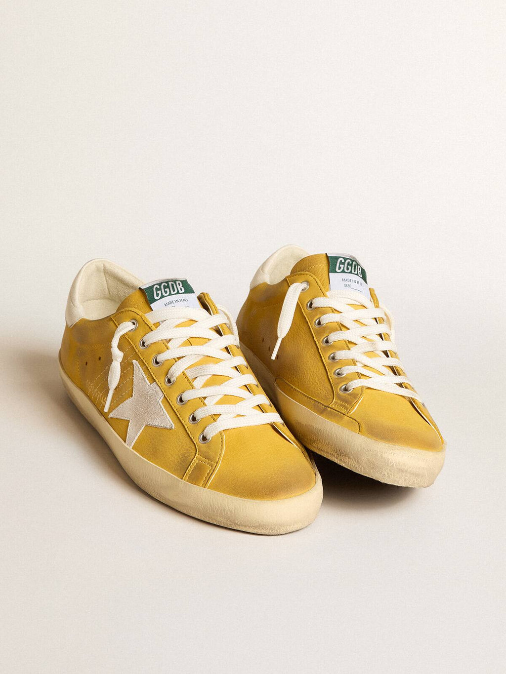 Honey Super-Star with white suede star and white nappa leather heel tab