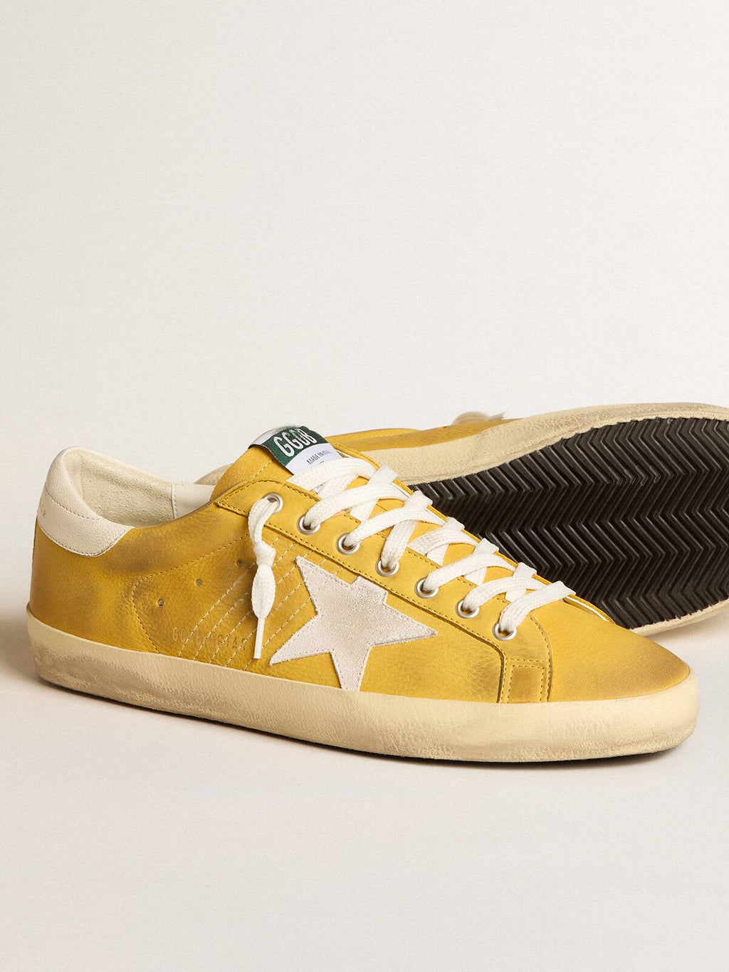 Honey Super-Star with white suede star and white nappa leather heel tab