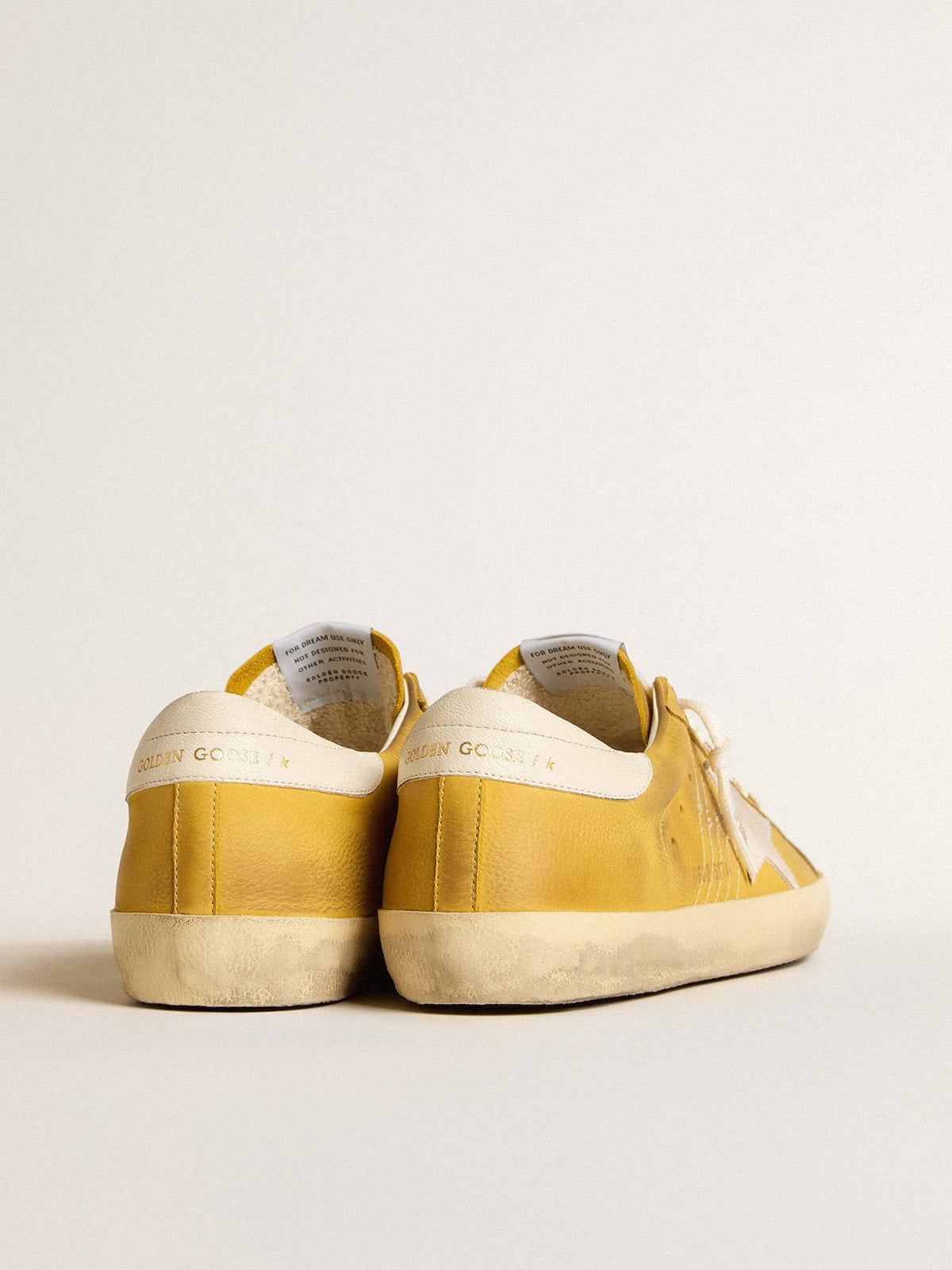 Honey Super-Star with white suede star and white nappa leather heel tab