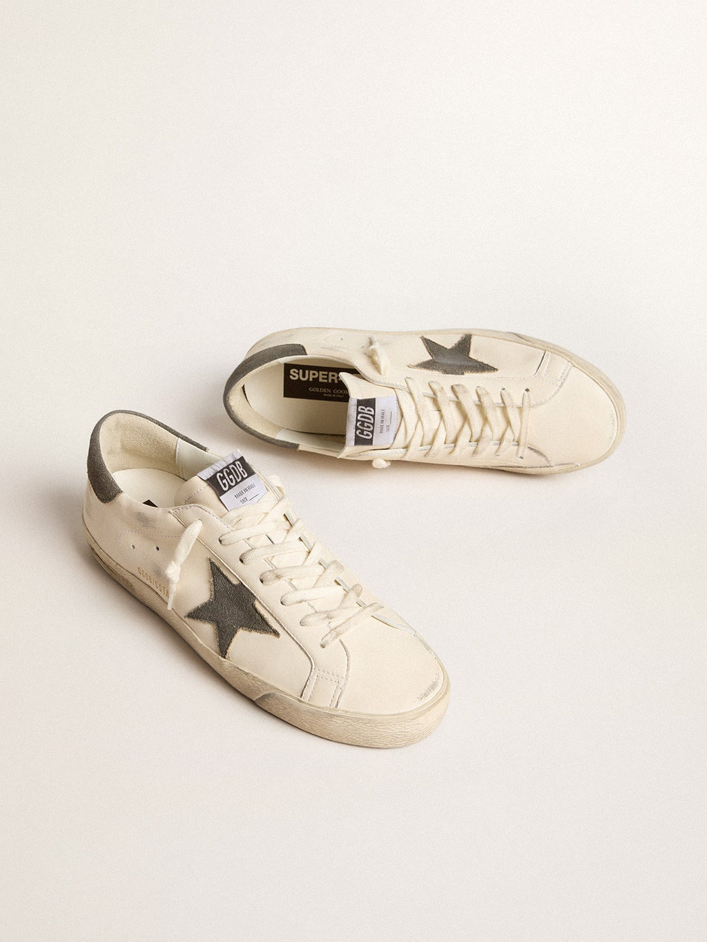 Men's Super-Star in nappa with gray suede star and heel tab