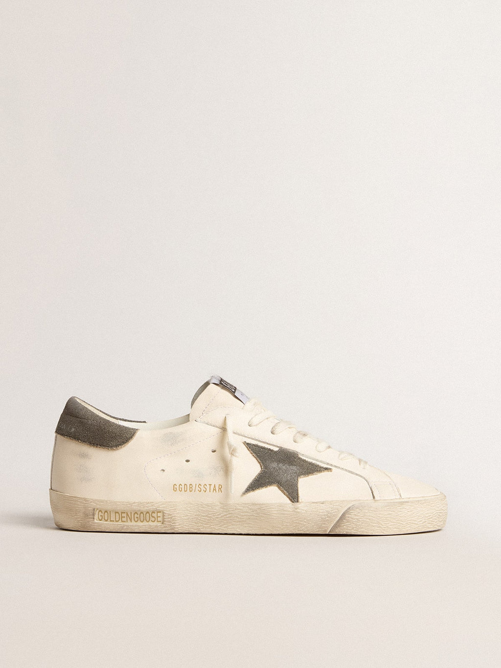 Men's Super-Star in nappa with gray suede star and heel tab