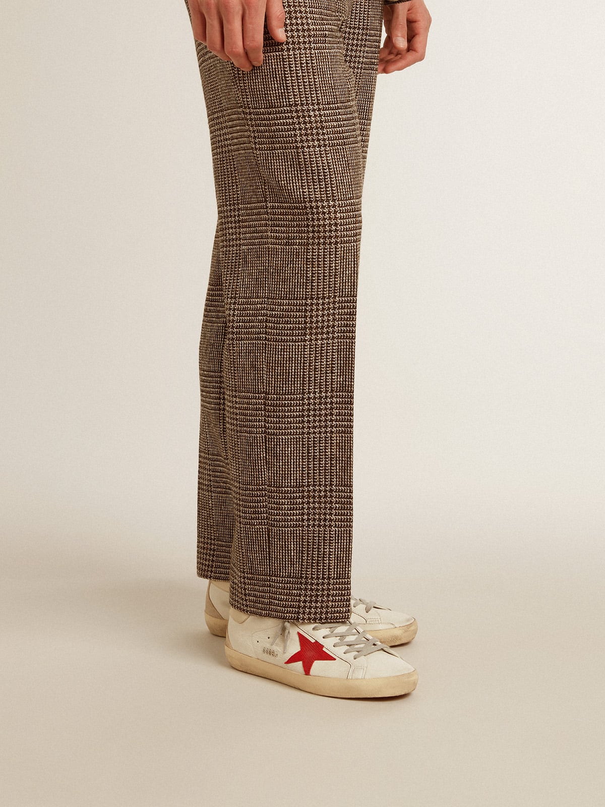 Super-Star in nappa with red star and cream leather heel tab