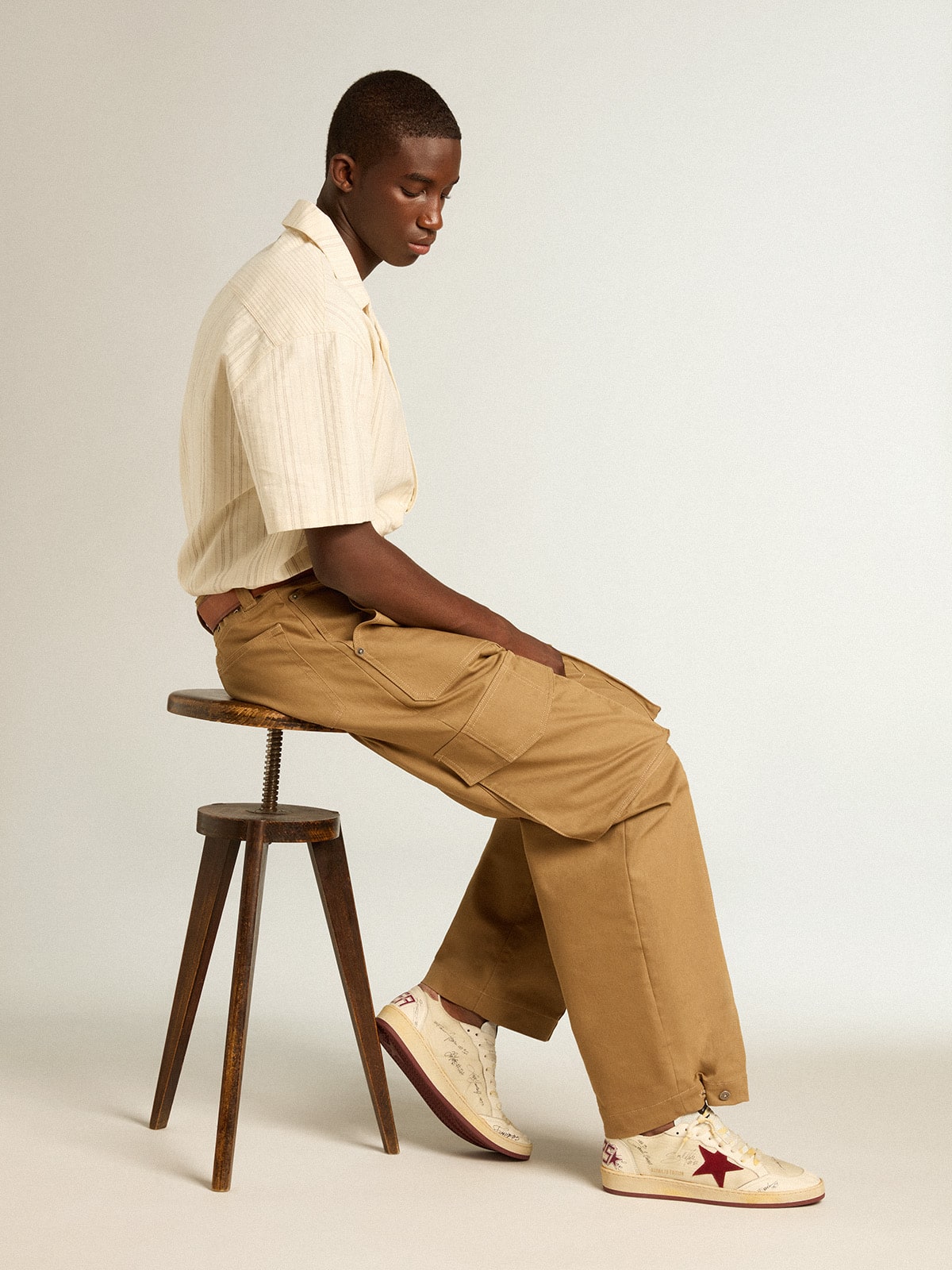 Men's Ball Star LTD in nylon with pomegranate suede star and leather heel tab