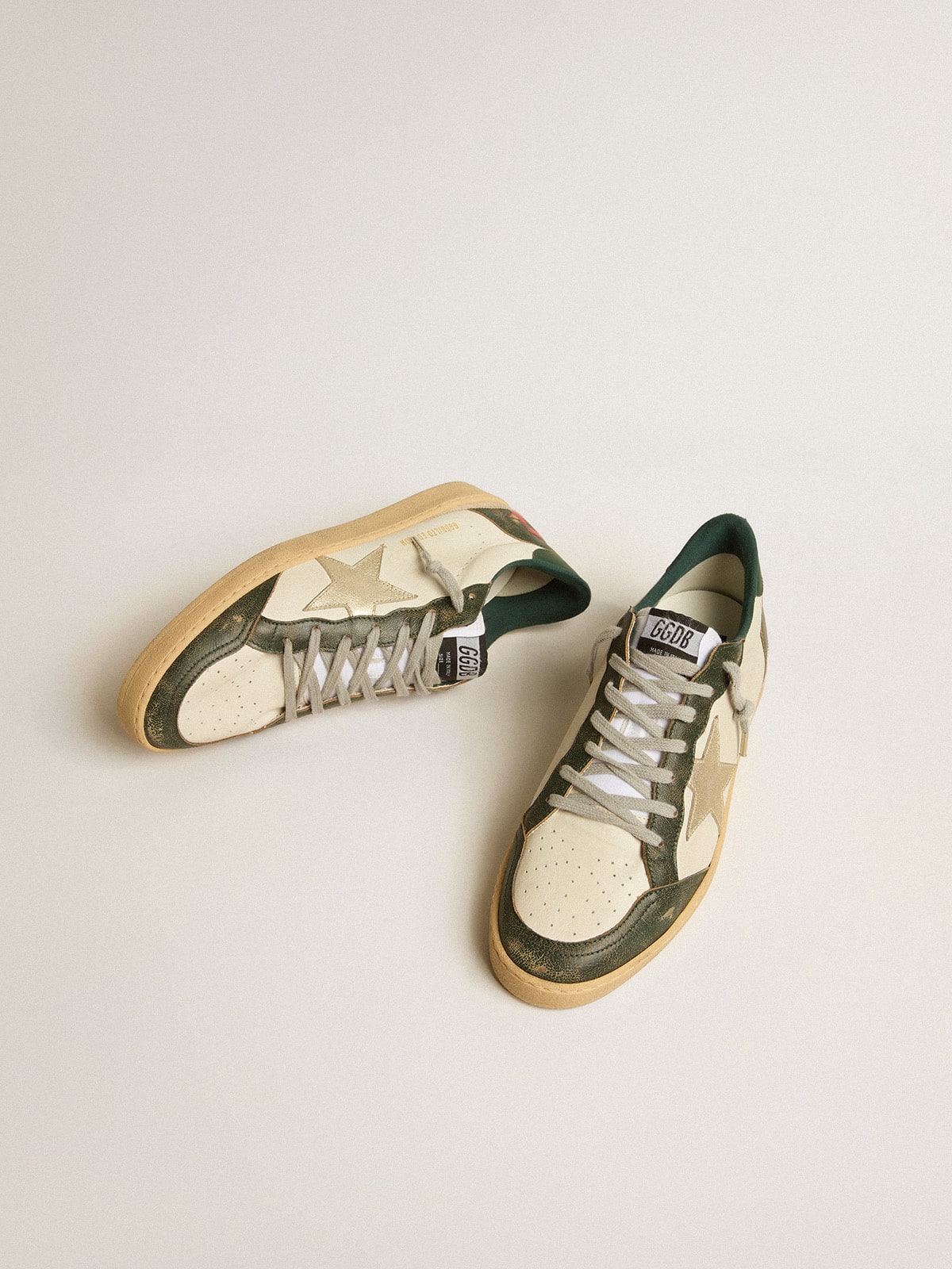 Ball Star LTD with platinum leather star and green leather heel tab
