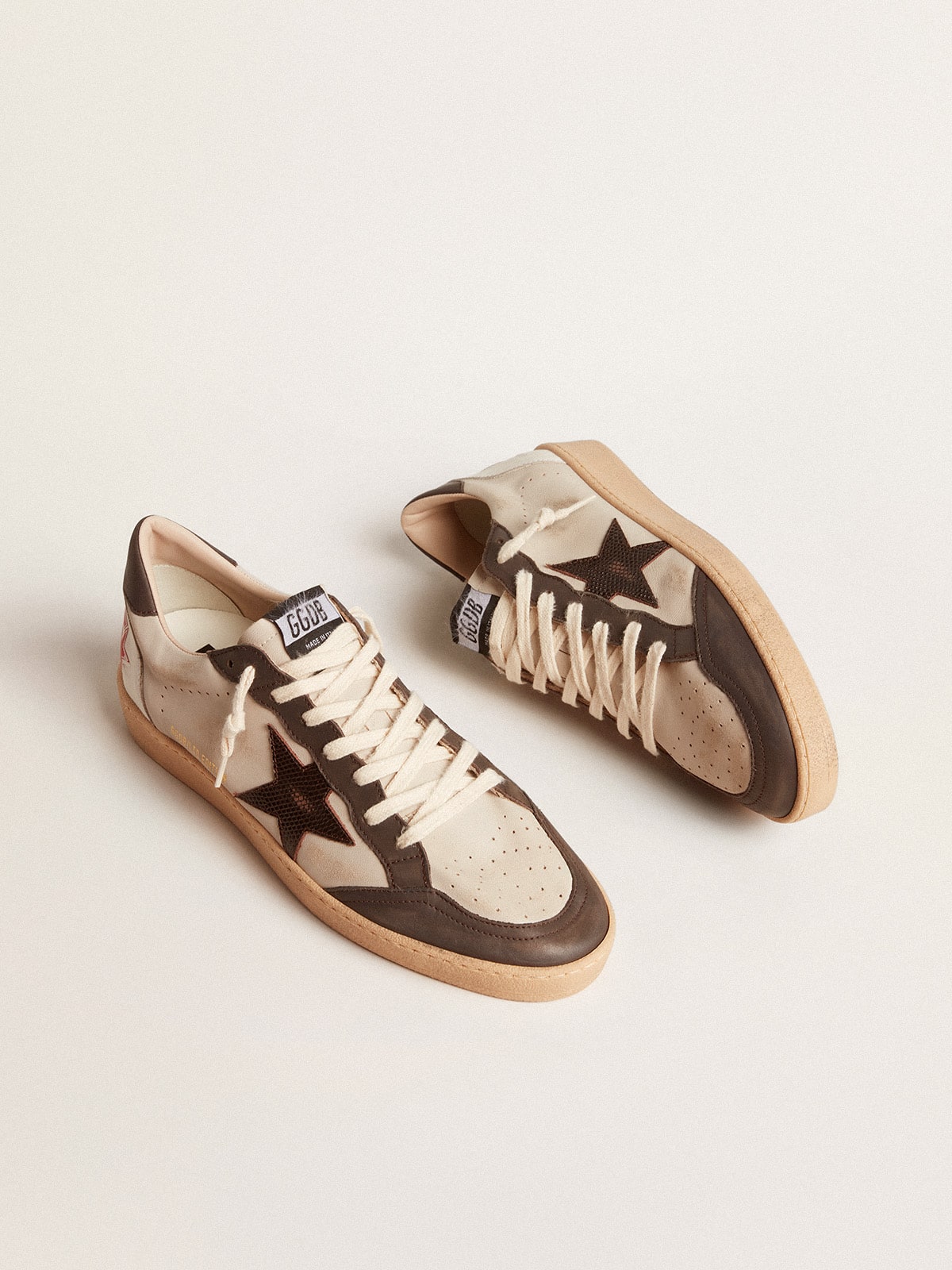 Ball Star LTD in nappa with brown star and gray leather heel tab