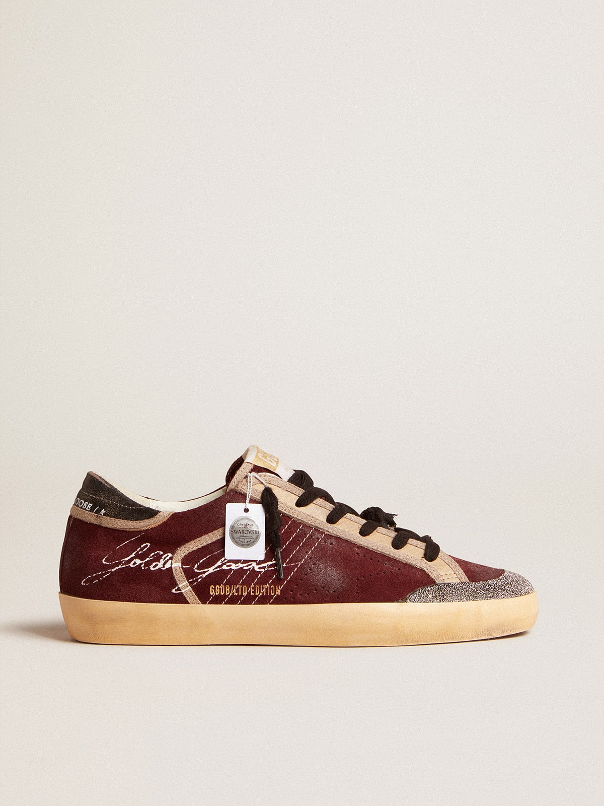 Men’s Super-Star Penstar LAB in burgundy suede with perforated star