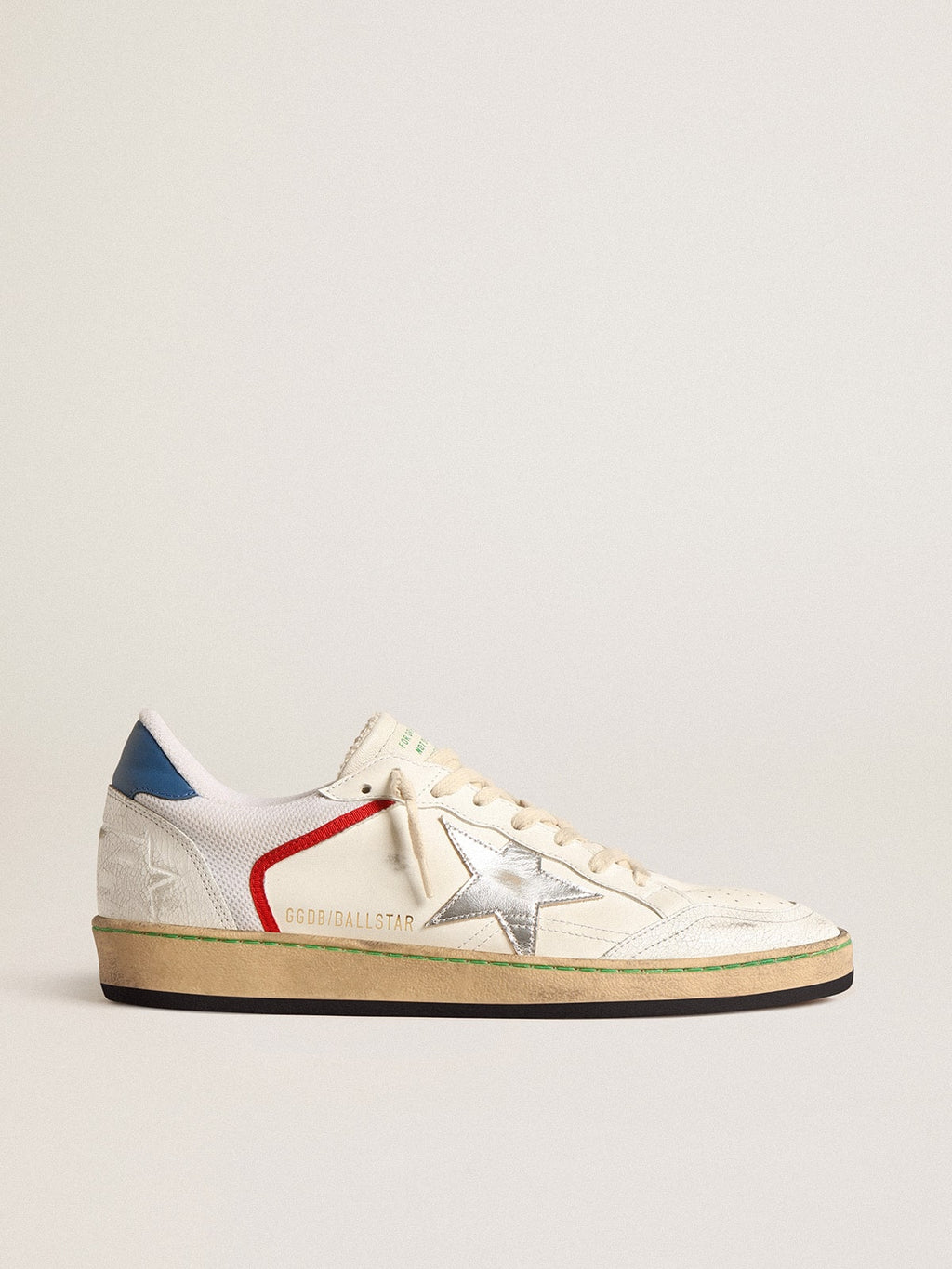 Ball Star in nappa and mesh with silver metallic leather star