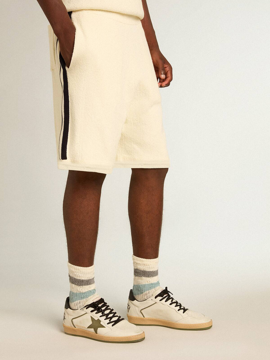 Men's Ball Star LTD in nappa leather with canvas star and black leather heel tab