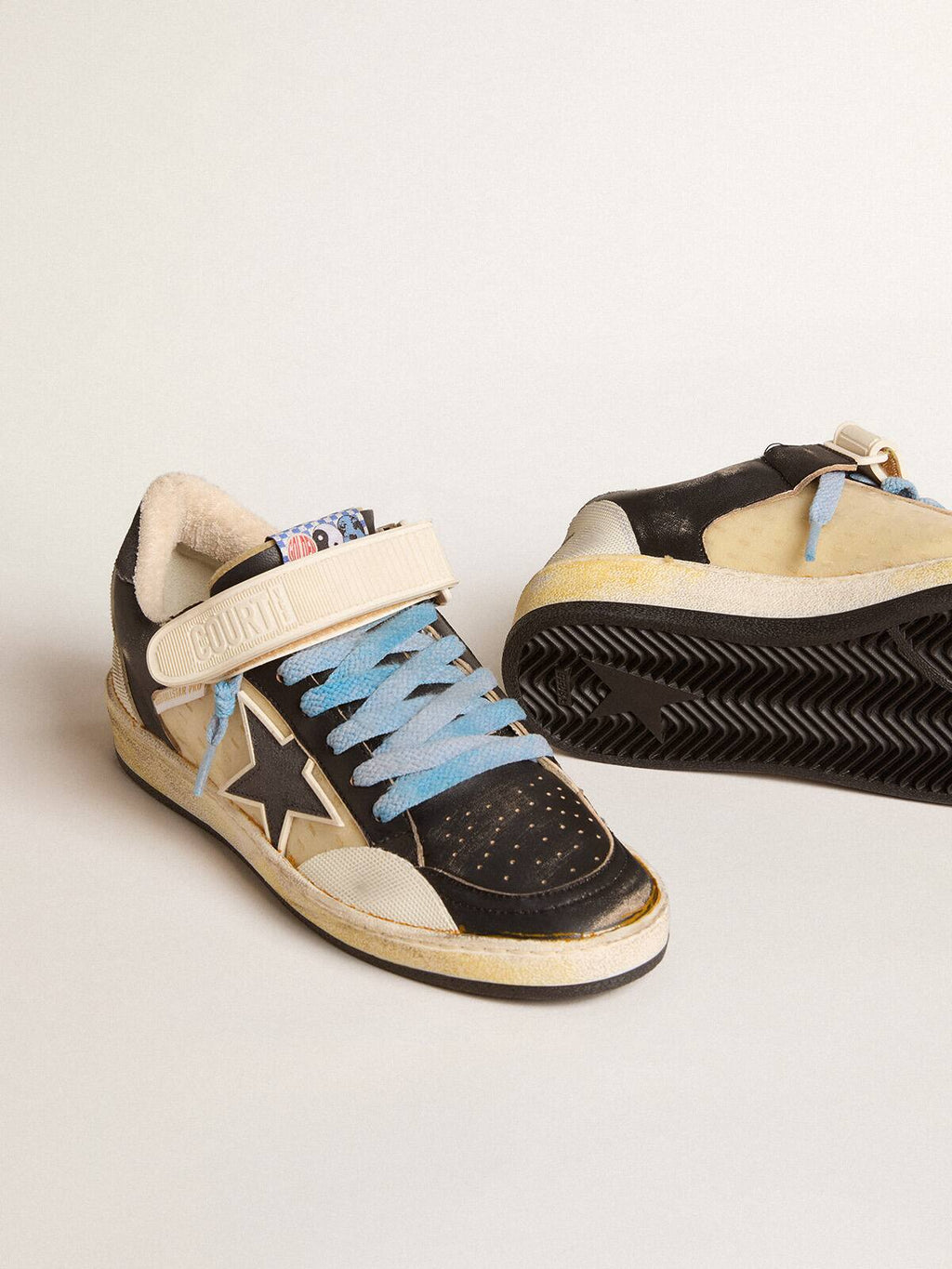 Men’s Ball Star Pro in black leather with Velcro strap