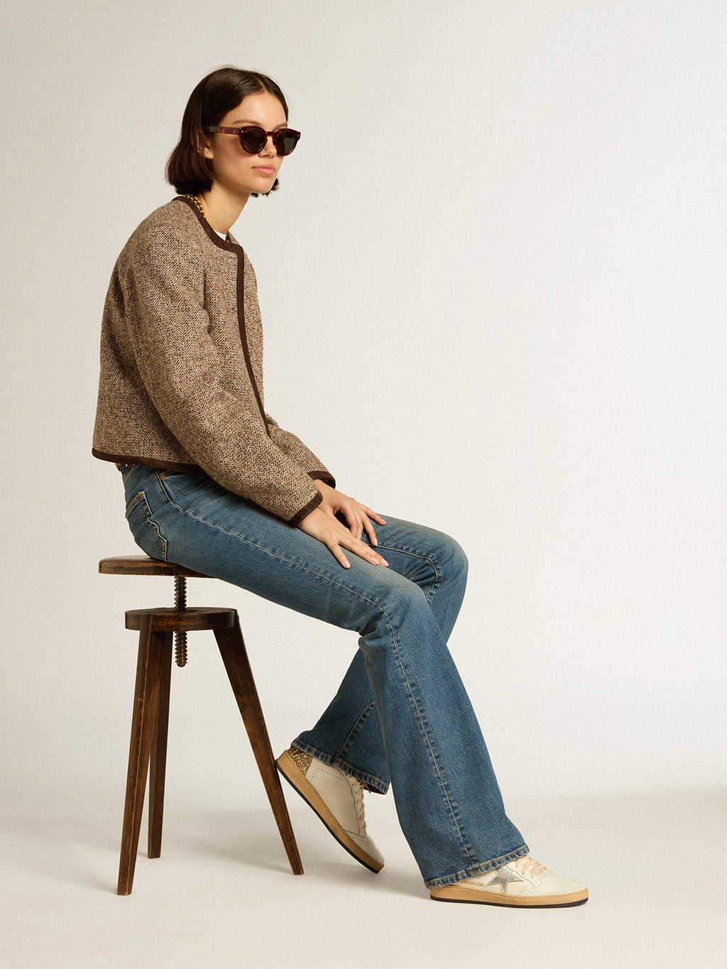 Ball Star with metallic leather star and glitter heel tab