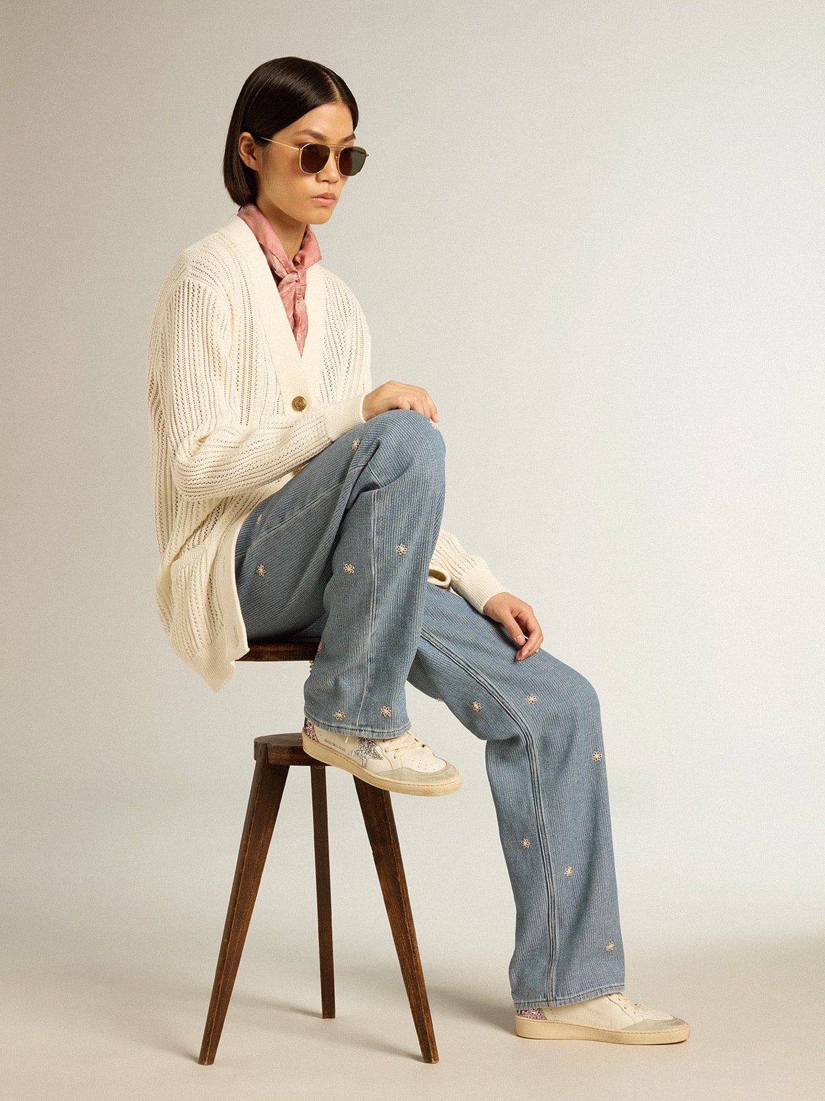 Ball Star with silver glitter star and pink glitter heel tab