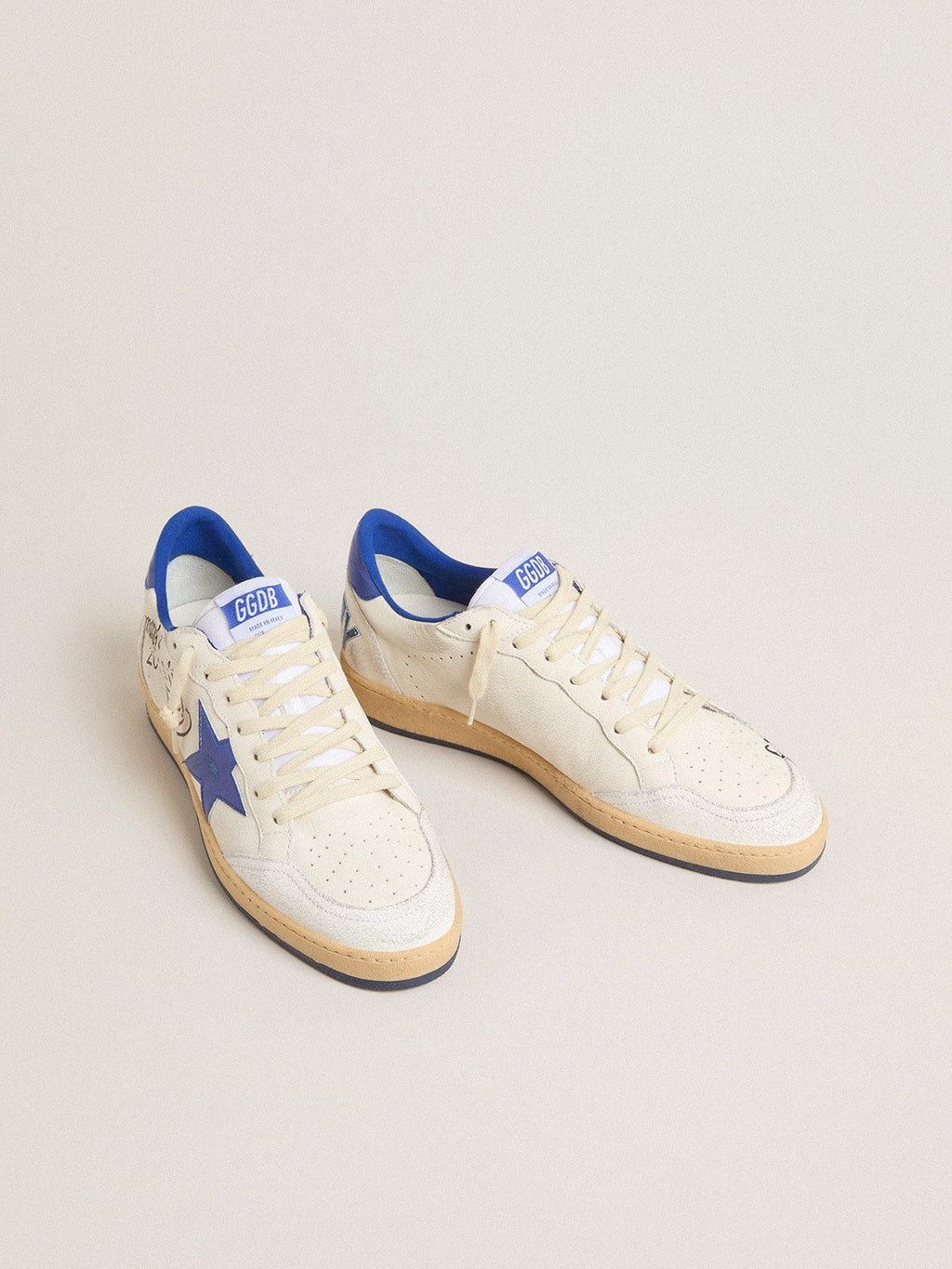 Women’s Ball Star Wishes in white nappa leather with bright blue star and heel tab