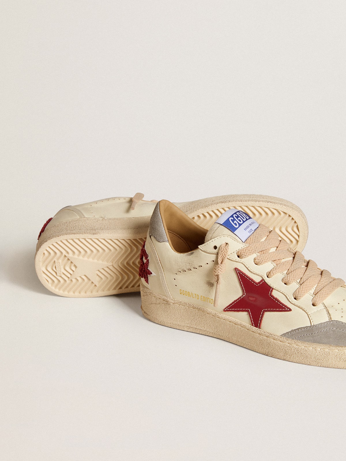 Ball Star LTD in nappa with leather star and silver suede heel tab