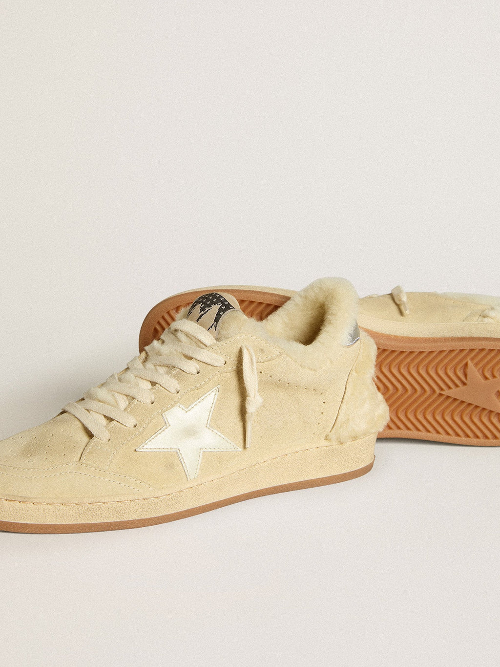 Ball Star LTD in suede and shearling with white patent leather star