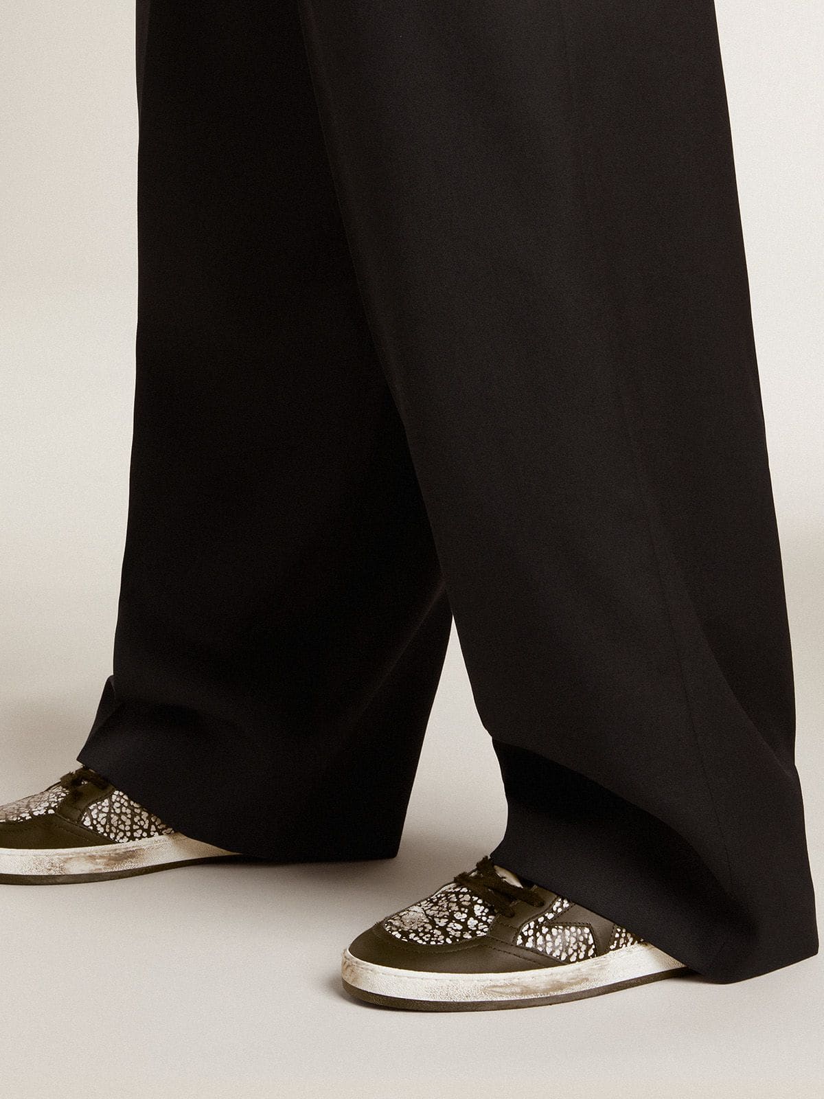 Women's Ball Star in elephant-print leather with black leather star