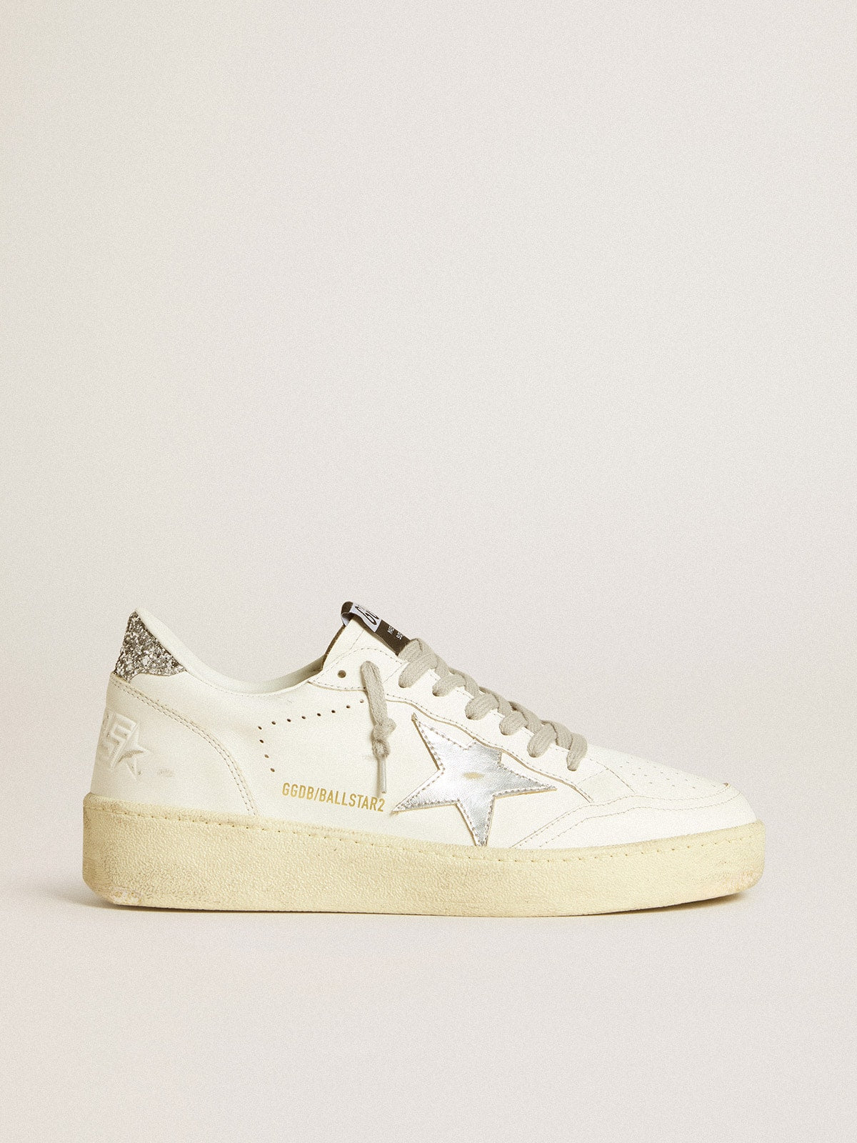 Women's Ball Star 2 with silver leather star and silver glitter heel tab