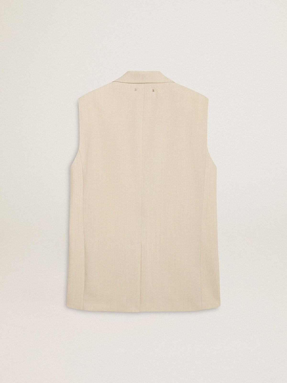 Women's khaki wool blend vest jacket