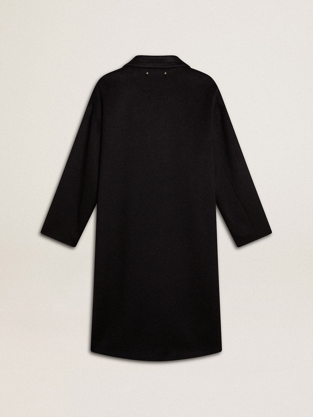 Women's single-breasted black cocoon coat